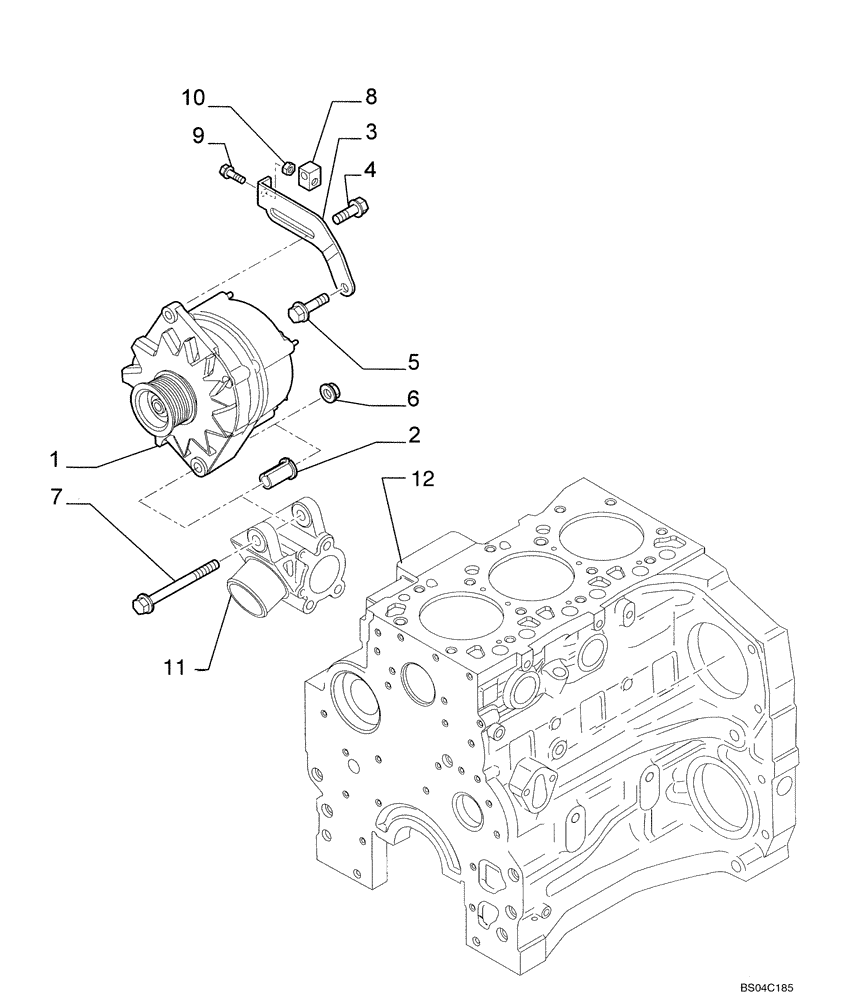 Схема запчастей Case 435 - (04-03) - ALTERNATOR MOUNTING (04) - ELECTRICAL SYSTEMS