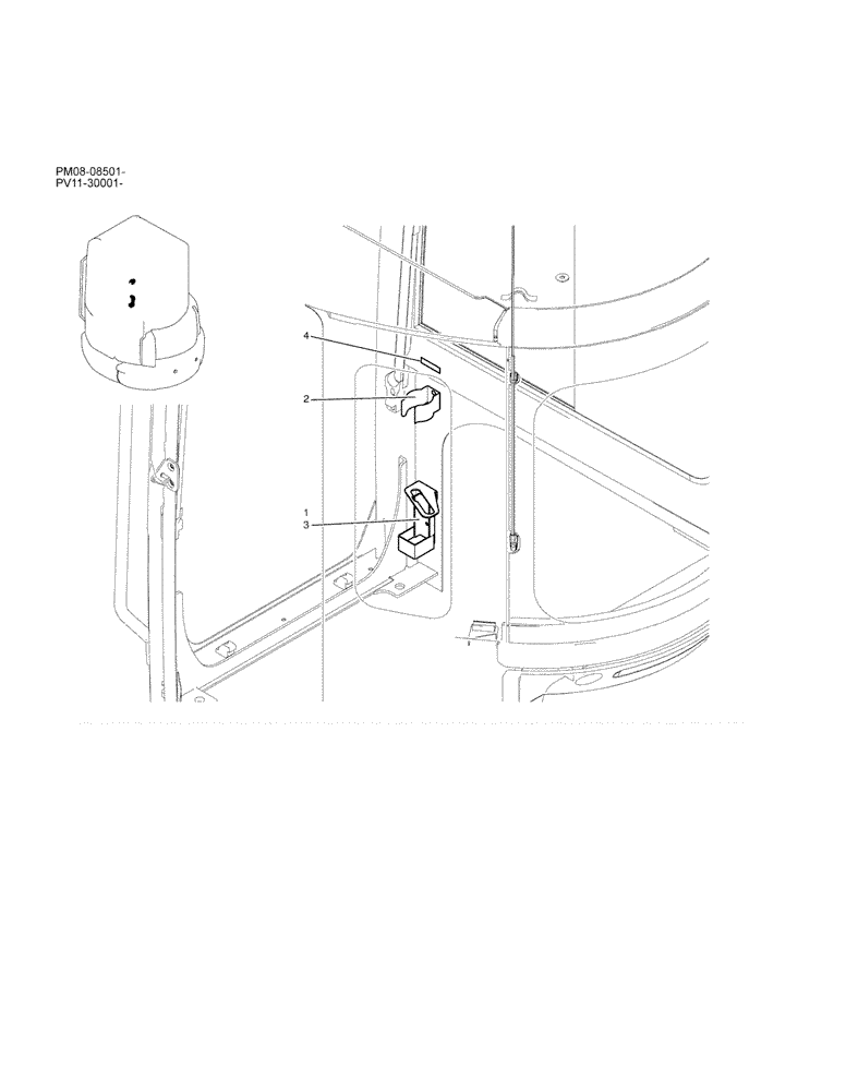 Схема запчастей Case CX27B - (01-052) - HOLDER ASSY (90) - PLATFORM, CAB, BODYWORK AND DECALS