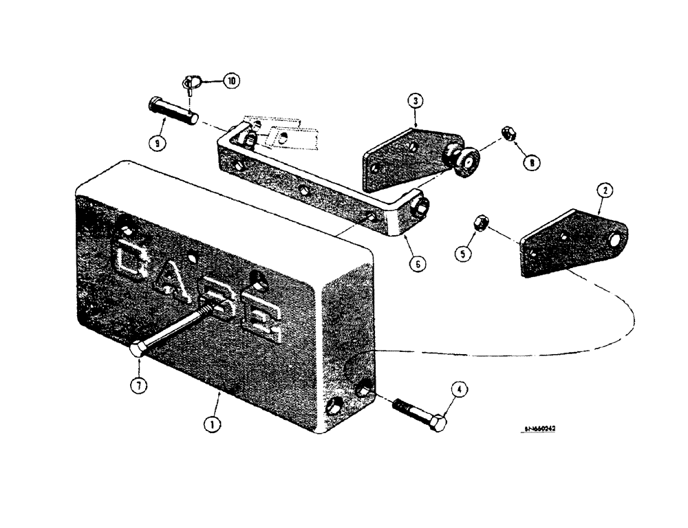 Схема запчастей Case 32S - (072[1]) - 1400 LB. REAR COUNTERWEIGHT (BACKHOE REMOVED) 