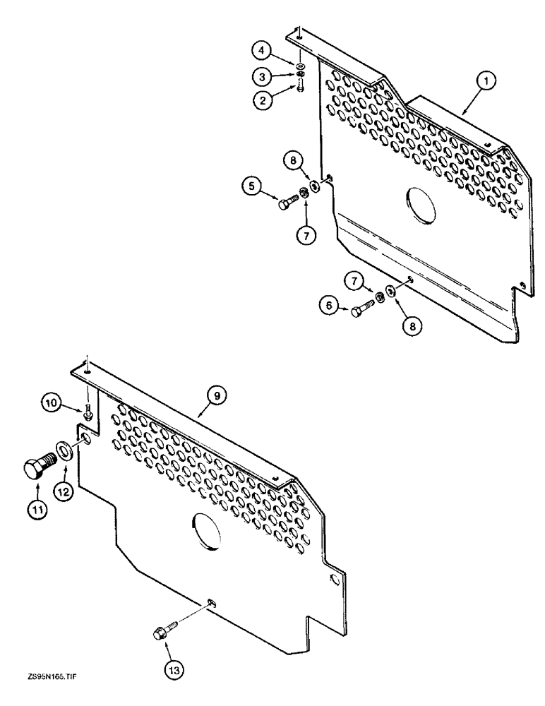 Схема запчастей Case 850E - (9-030) - REAR TRANSMISSION GUARDS, USED ON MODELS WITH A RIPPER (09) - CHASSIS/ATTACHMENTS