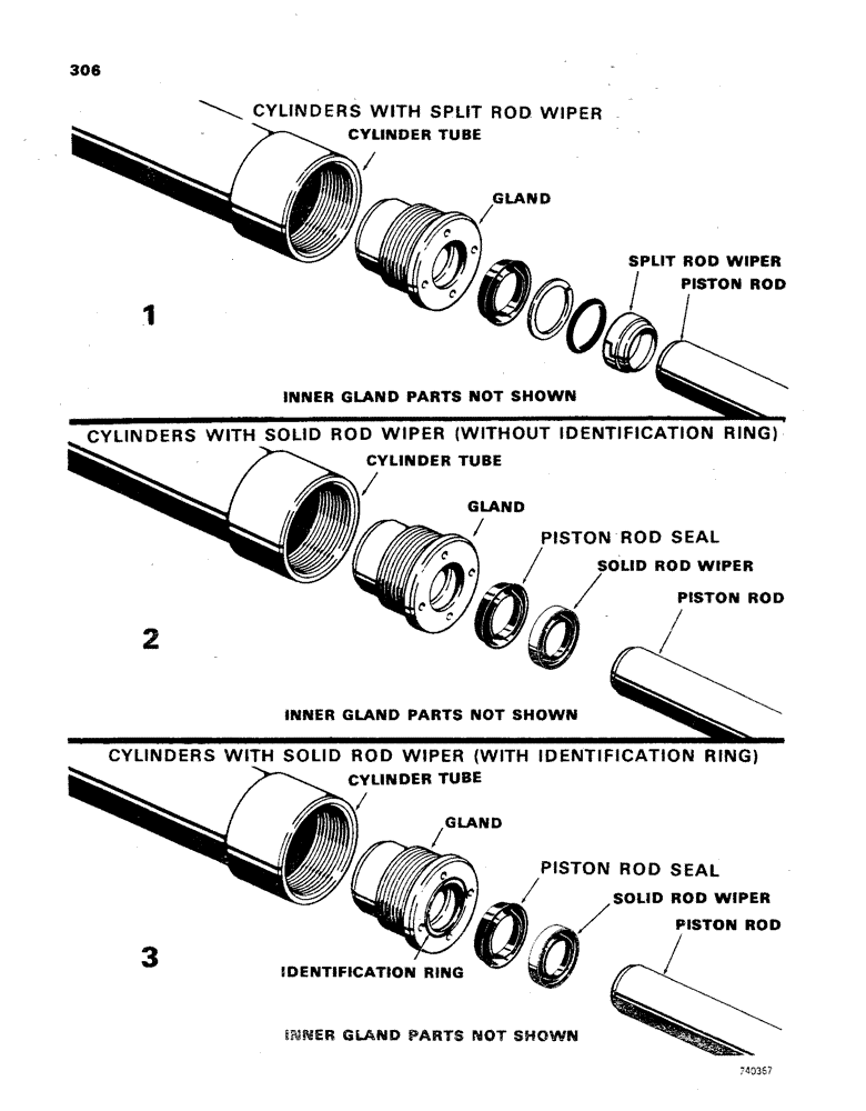 Схема запчастей Case 850 - (306) - CYLINDER IDENTIFICATION, DOZER TILT CYLINDERS (07) - HYDRAULIC SYSTEM