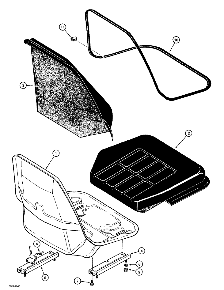 Схема запчастей Case 584E - (9-132) - STANDARD OPERATORS SEAT (09) - CHASSIS/ATTACHMENTS