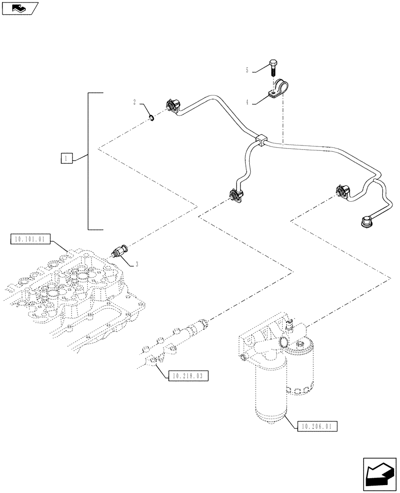 Схема запчастей Case F4DFE613B A004 - (10.218.01) - INJECTION EQUIPMENT - PIPING (10) - ENGINE