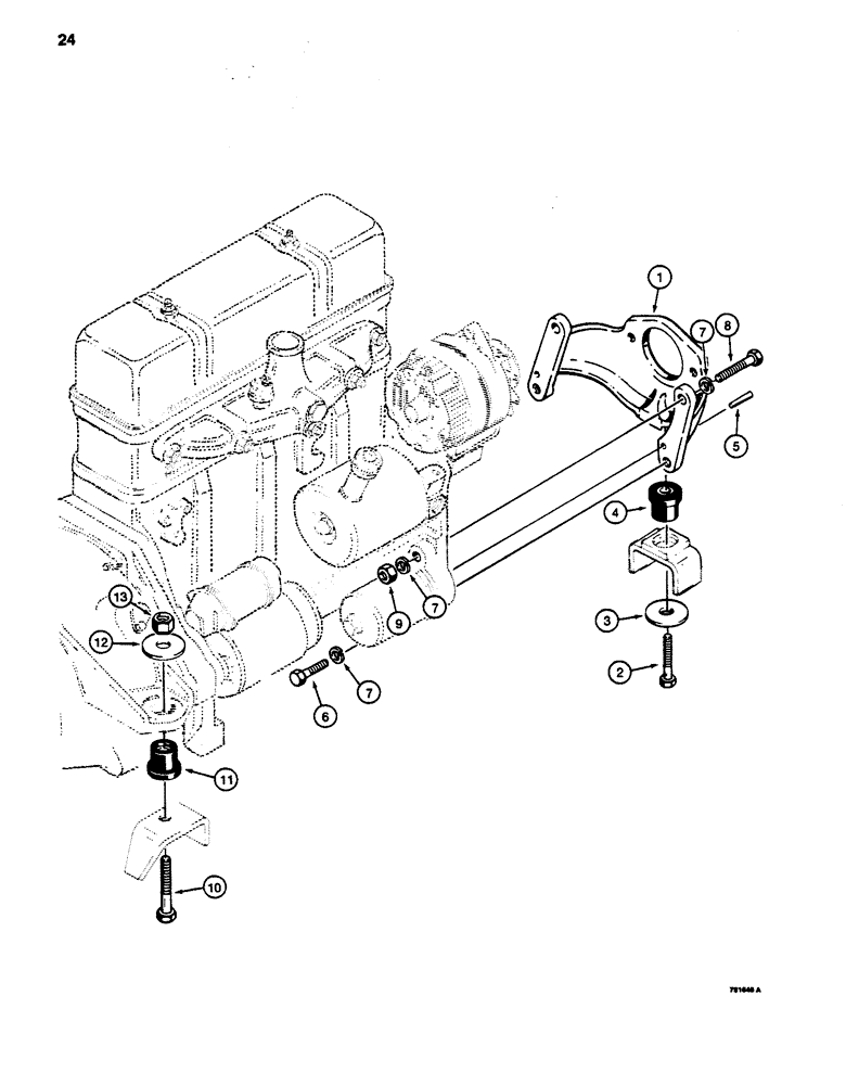 Схема запчастей Case 480D - (024) - ENGINE MOUNTING (10) - ENGINE