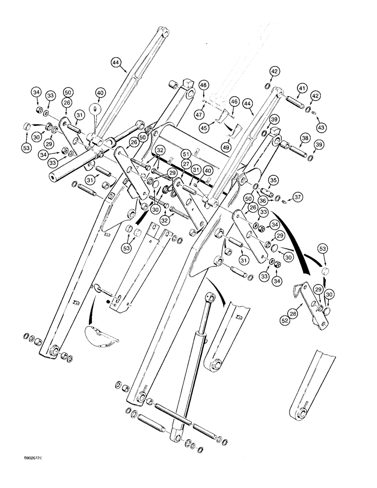 Схема запчастей Case 580SK - (9-014) - LOADER FRAME AND MOUNTING PARTS (09) - CHASSIS/ATTACHMENTS