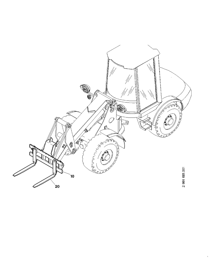 Схема запчастей Case 221E - (70.325[2991685001]) - HINGED FORK 1450MM (82) - FRONT LOADER & BUCKET