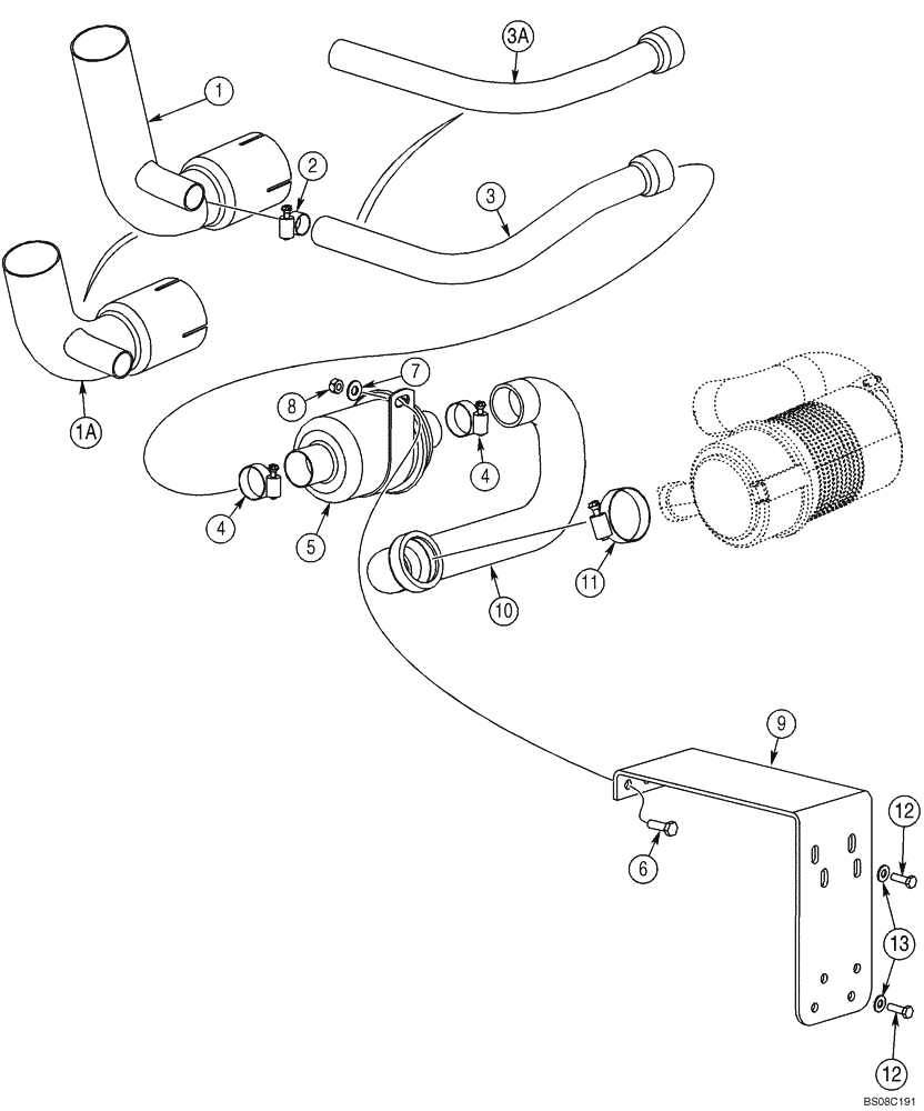 Схема запчастей Case 60XT - (02-07) - ASPIRATOR (02) - ENGINE