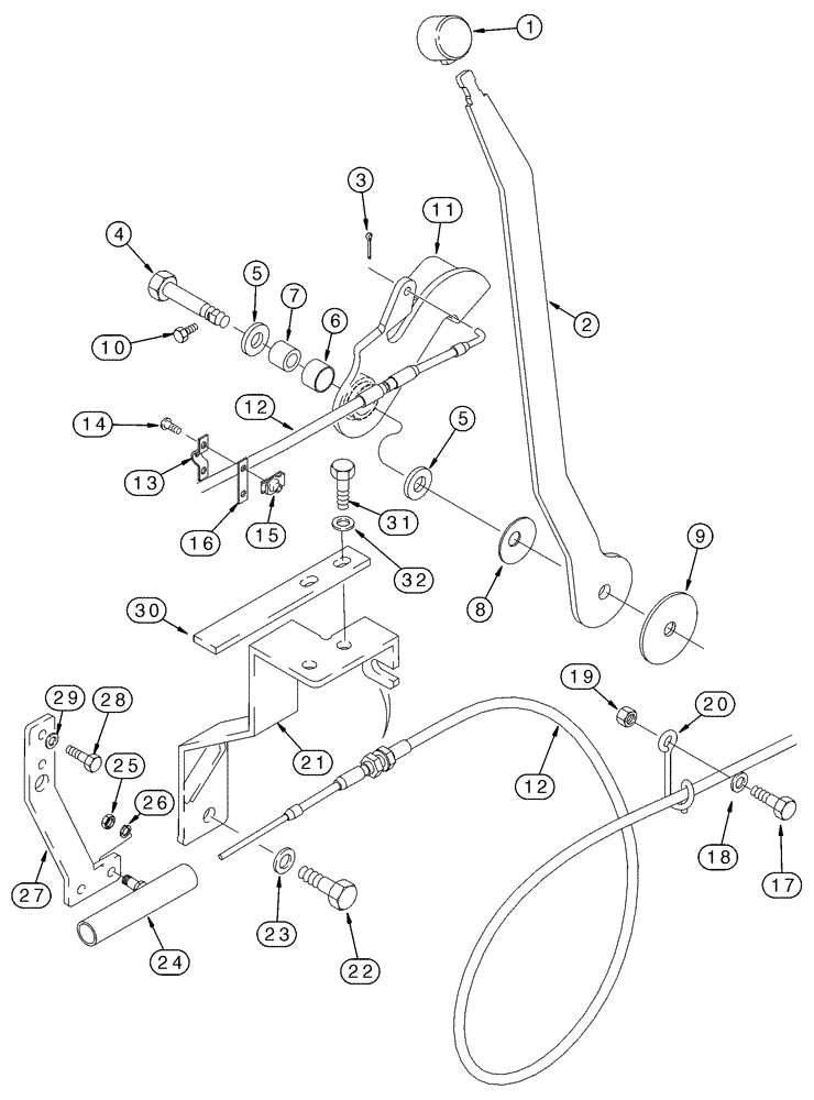 Схема запчастей Case 75XT - (03-02) - CONTROLS - THROTTLE (NORTH AMERICA) (03) - FUEL SYSTEM