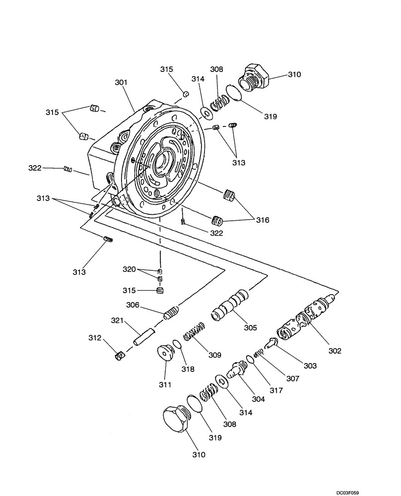 Схема запчастей Case CX14 - (06-04[00]) - MOTOR - TRACK DRIVE, BODY ASSY (06) - POWER TRAIN