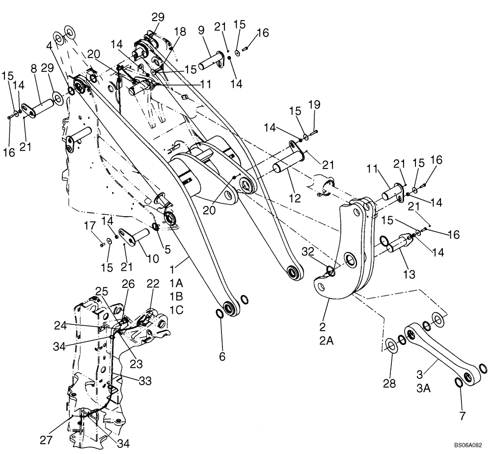 Схема запчастей Case 721D - (09-03) - FRAME - LOADER LIFT (Z BAR LOADER) (09) - CHASSIS