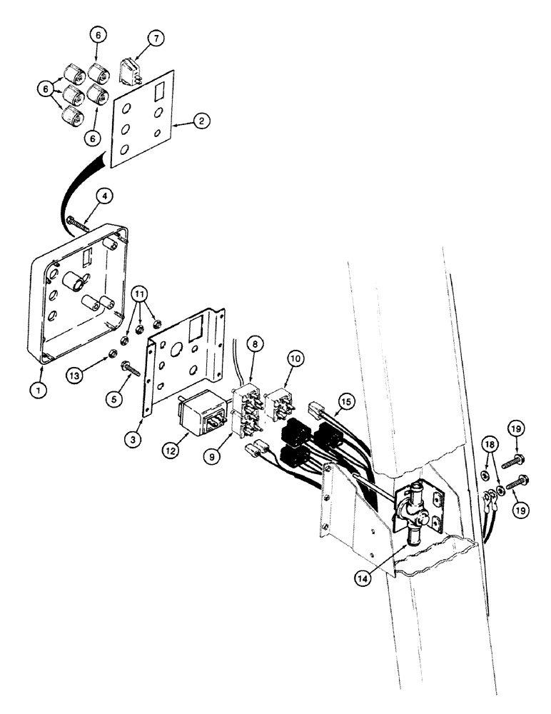 Схема запчастей Case 580SK - (4-16) - CAB CONTROL PANEL (04) - ELECTRICAL SYSTEMS