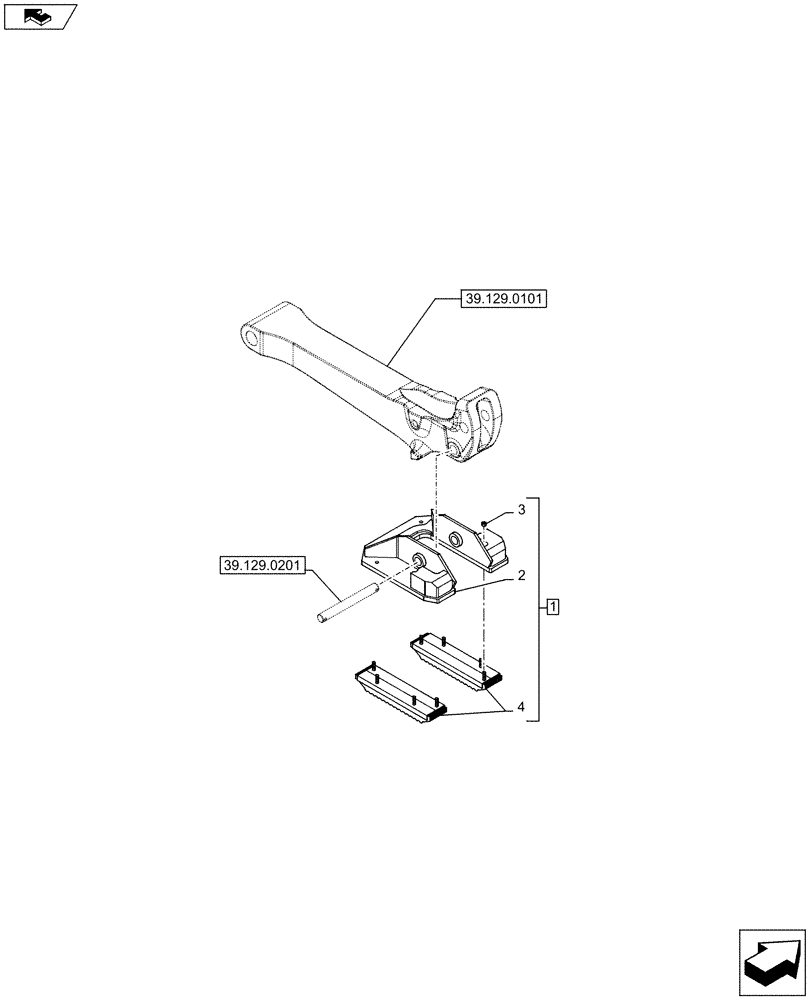 Схема запчастей Case 590SN - (39.129.0301) - VAR - 442056 - STABILIZER, PAD (COMBINATION, FLIP-OVER) (39) - FRAMES AND BALLASTING