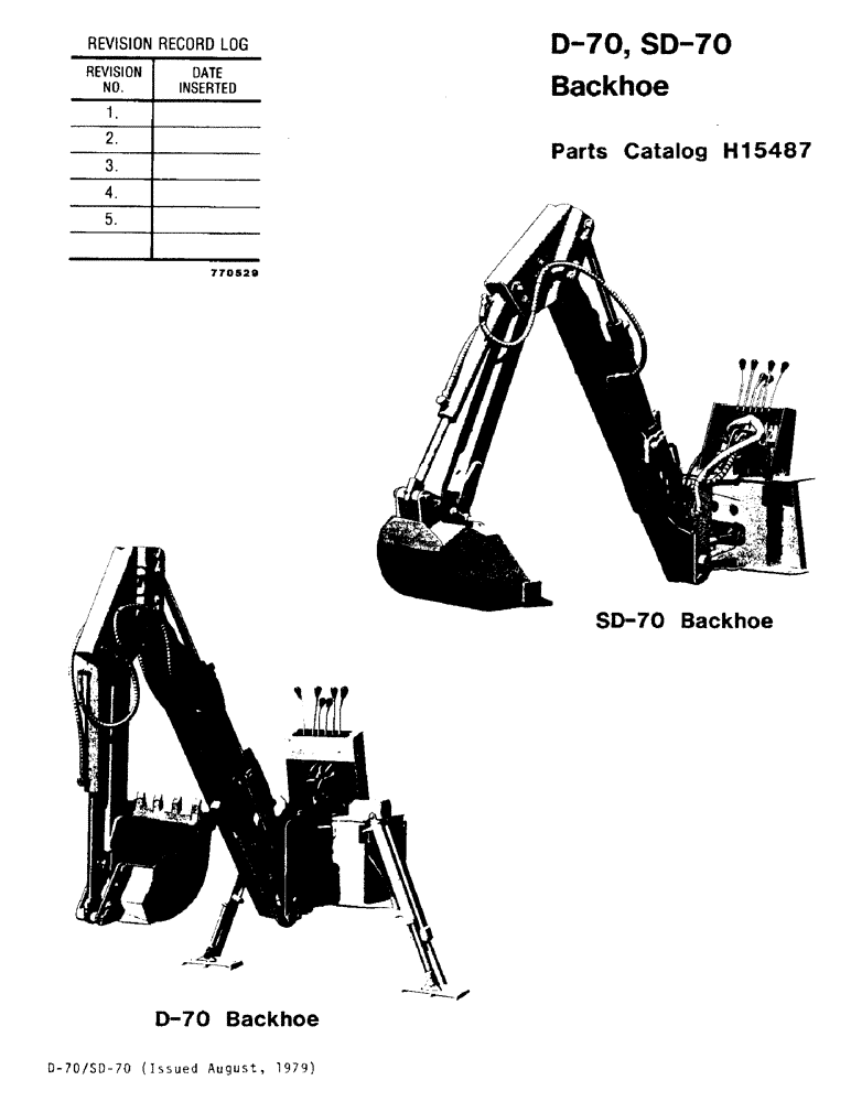 Схема запчастей Case SD-70 - (01) - D-70, SD-70 BACKHOE 