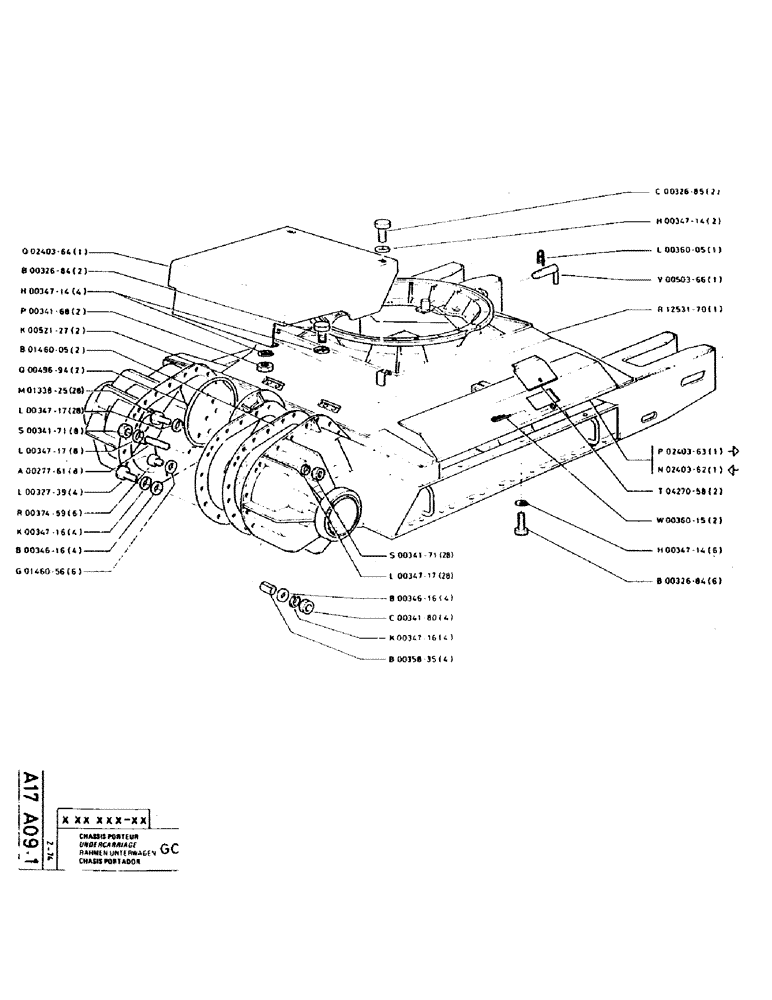 Схема запчастей Case GCK120 - (008) - UNDERCARRIAGE 