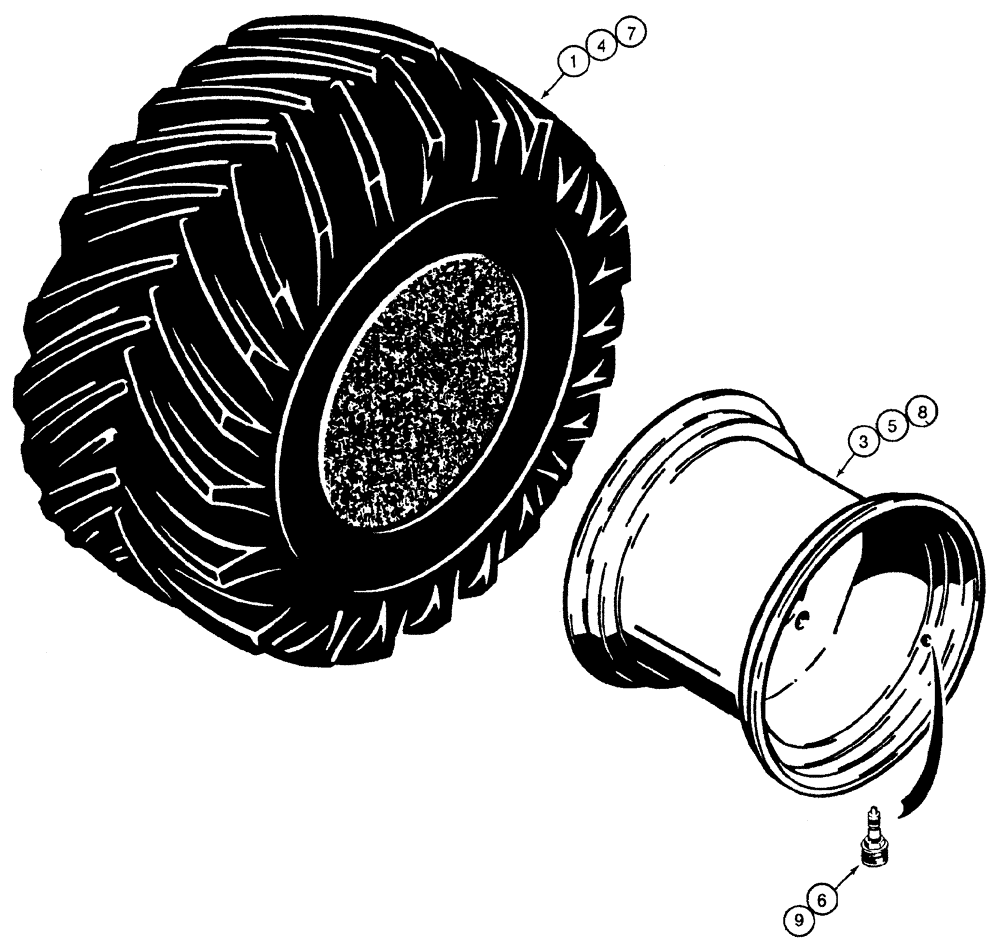 Схема запчастей Case 460 - (6-72) - TIRES AND WHEELS (06) - POWER TRAIN