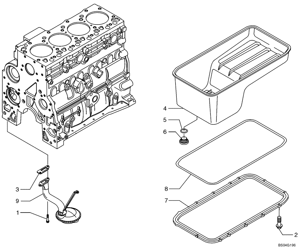 Схема запчастей Case 621D - (02-19) - OIL PUMP, PAN (02) - ENGINE