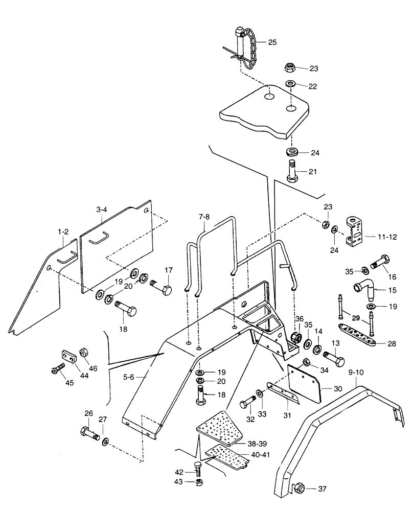 Схема запчастей Case 325 - (5.612/1[01A]) - FENDERS - FLOORS (10) - Cab/Cowlings