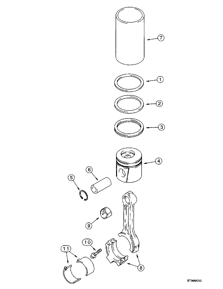 Схема запчастей Case 660 - (2-37A) - PISTONS & CONNECTING RODS, 4-390 EMISSIONS CERTIFIED ENGINE, ENGINE SER. NO. 45636369 THRU 45705901 (02) - ENGINE