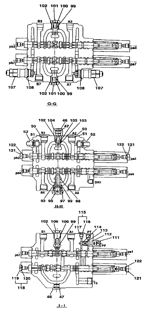 Схема запчастей Case CX75SR - (08-23[05]) - CONTROL VALVE (08) - HYDRAULICS