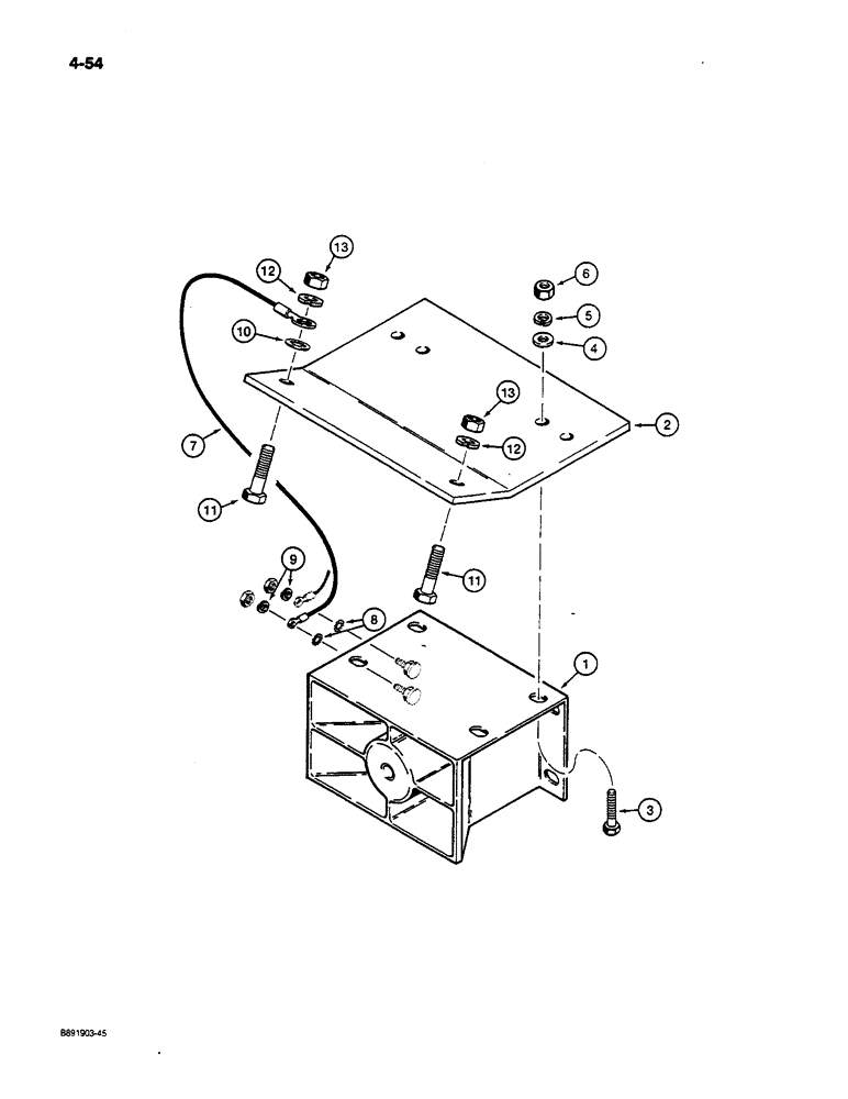 Схема запчастей Case W14C - (4-54) - BACKUP ALARM (04) - ELECTRICAL SYSTEMS