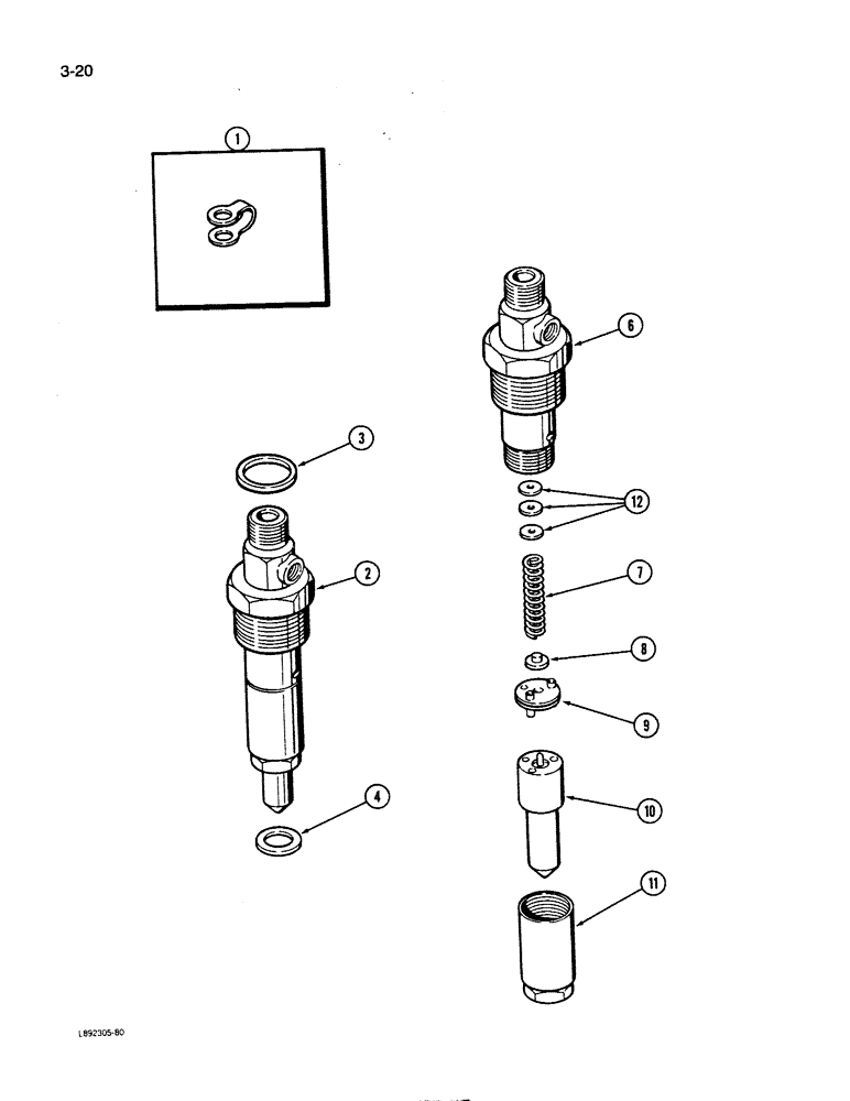 Схема запчастей Case W11B - (3-020) - FUEL INJECTION NOZZLE, 4-390 AND 4T-390 ENGINES, NOZZLE STAMPED 4472 (03) - FUEL SYSTEM