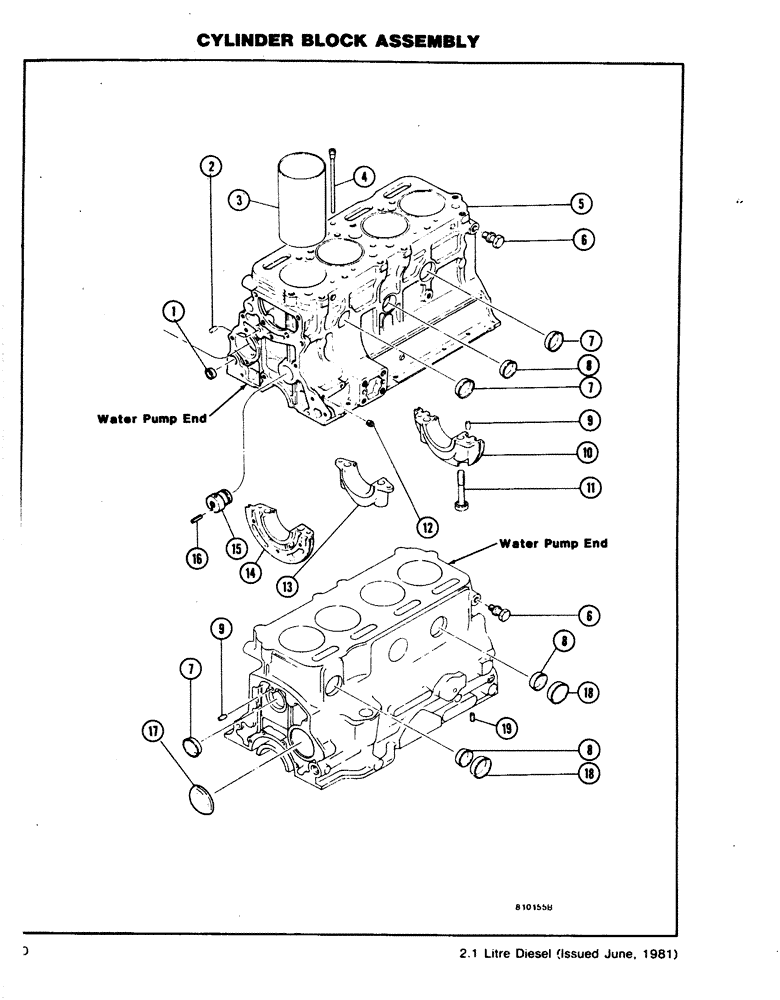 Схема запчастей Case DH4B - (10) - CYLINDER BLOCK ASSEMBLY (10) - ENGINE