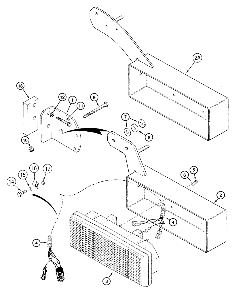 Схема запчастей Case 821C - (04-31) - MOUNTING LAMPS, REAR COMBINATION (04) - ELECTRICAL SYSTEMS