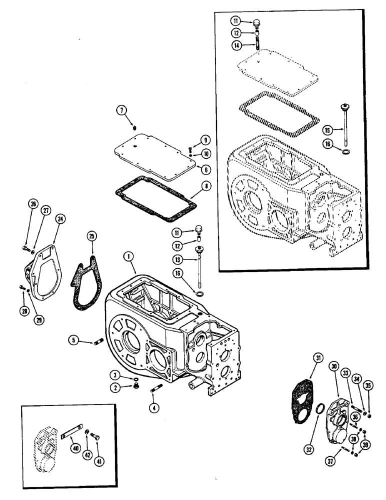 Схема запчастей Case W5 - (082) - TRANSMISSION CASE AND COVERS (06) - POWER TRAIN