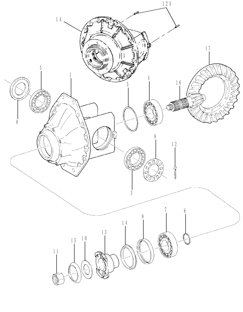 Схема запчастей Case 721C - (06-28) - AXLE, FRONT - DIFFERENTIAL CARRIER (06) - POWER TRAIN