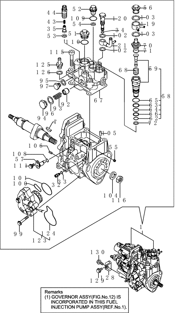 Схема запчастей Case CX31B - (3TNV88-BPYB-22) - FUEL INJECTION PUMP (00) - GENERAL & PICTORIAL INDEX