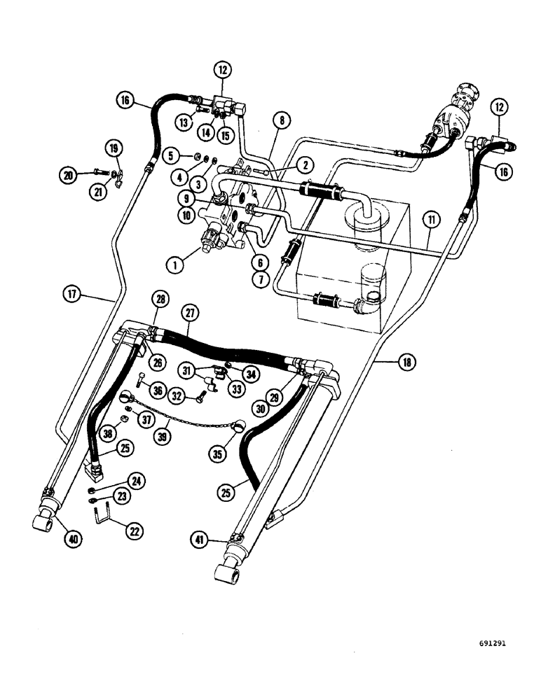 Схема запчастей Case W7 - (260) - LOADER HYDRAULICS, TILT CYLINDER (08) - HYDRAULICS