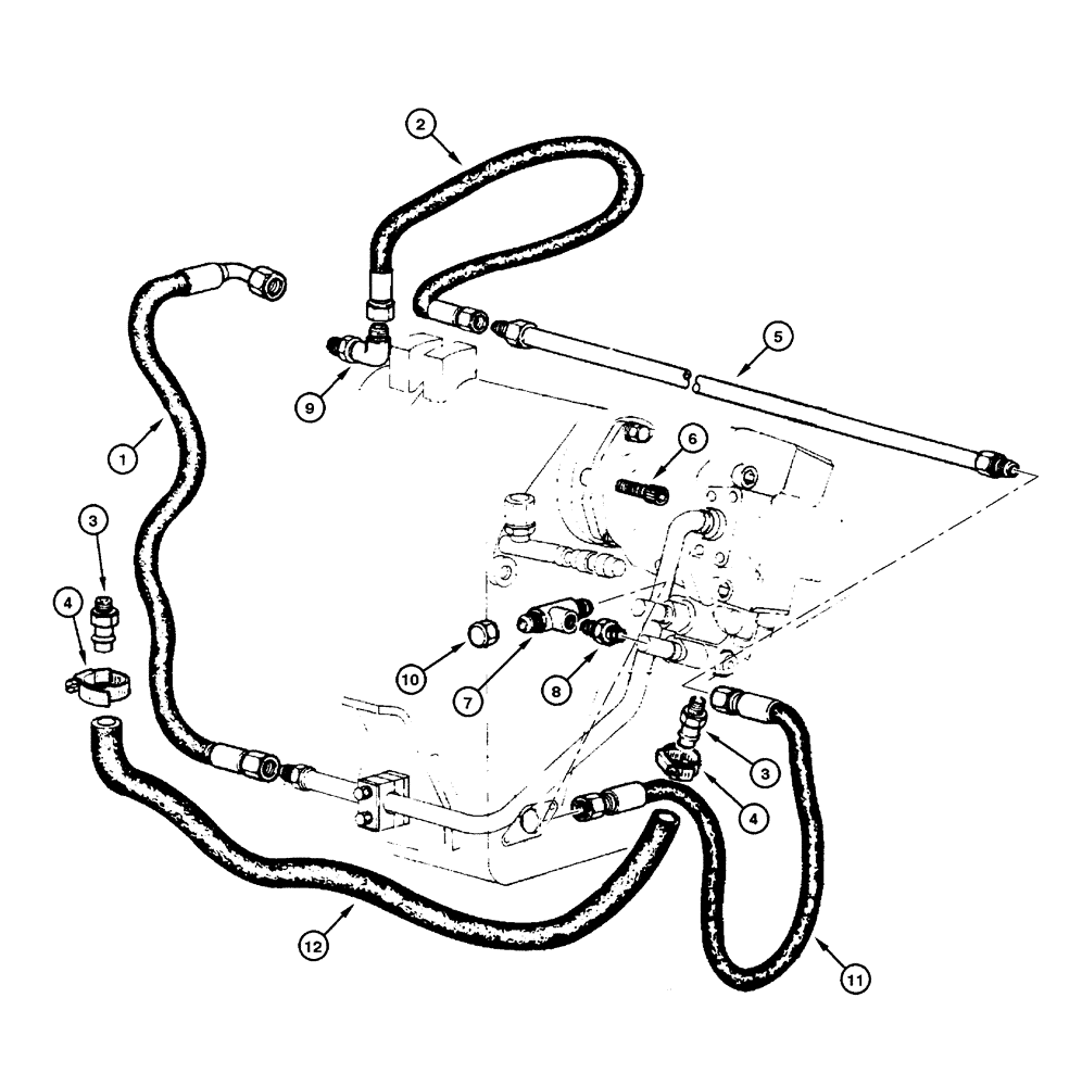 Схема запчастей Case 845 - (08.04[00]) - MAIN PUMP CIRCUIT (08) - HYDRAULICS