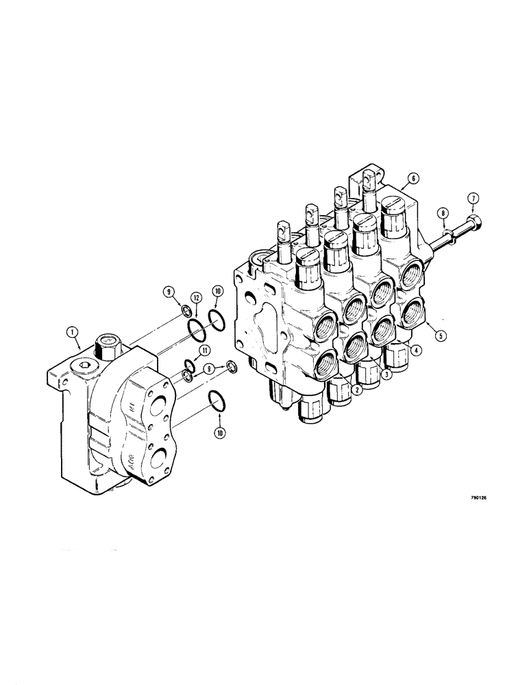 Схема запчастей Case 1150B - (348[1]) - FOUR SPOOL VALVE LOADER WITH RIPPER AND 4-IN-1 BUCKET OR FELLER BUNCHER (07) - HYDRAULIC SYSTEM