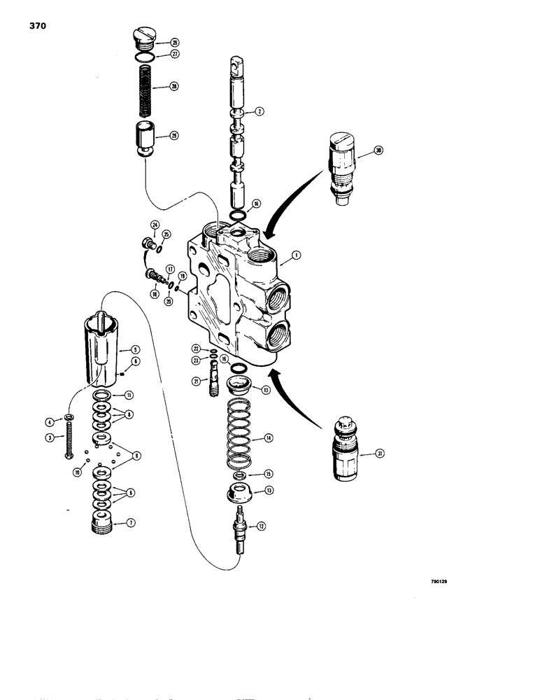 Схема запчастей Case 1150B - (370) - R30145 LOADER LIFT SECTION (07) - HYDRAULIC SYSTEM