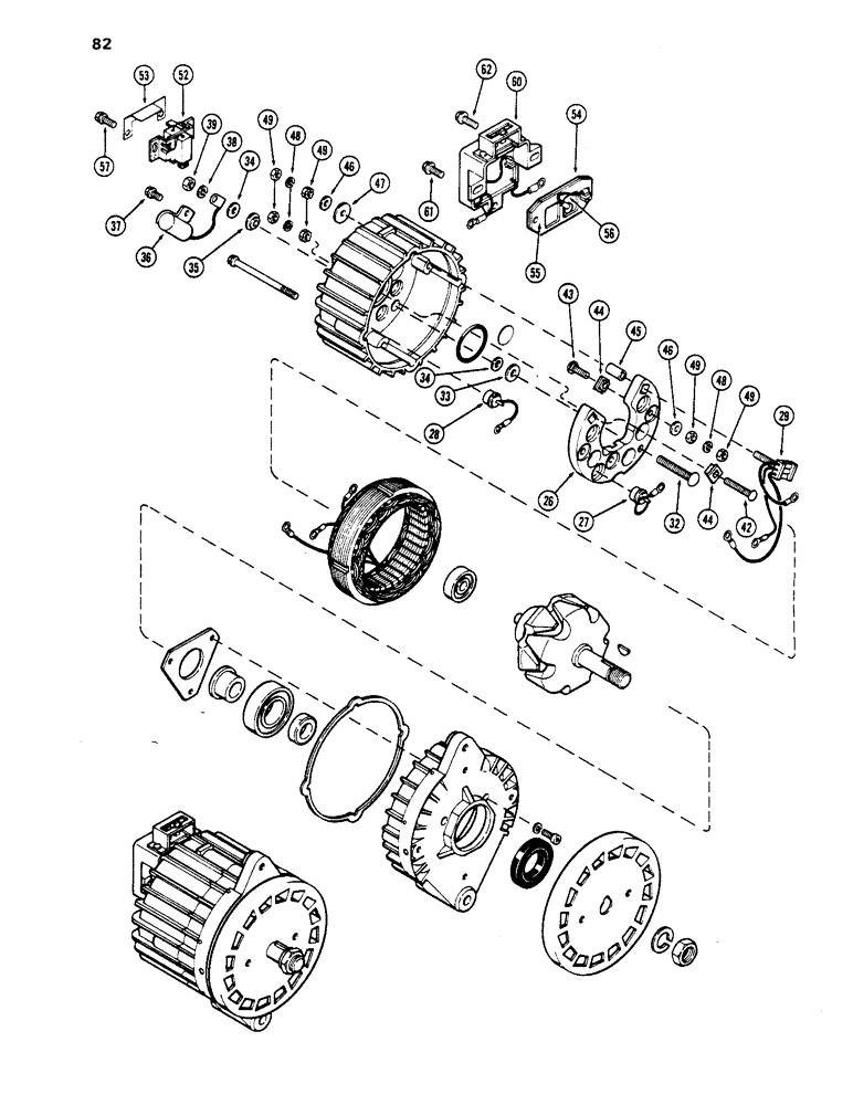 Схема запчастей Case 1450 - (082) - R36588 ALTERNATOR, MOTOROLA (04) - ELECTRICAL SYSTEMS