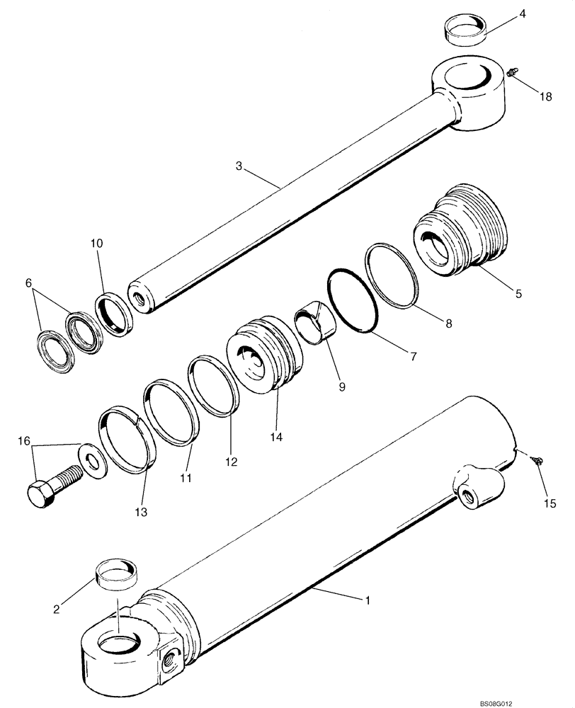 Схема запчастей Case 850L - (08-11) - CYLINDER ASSY - LIFT (08) - HYDRAULICS