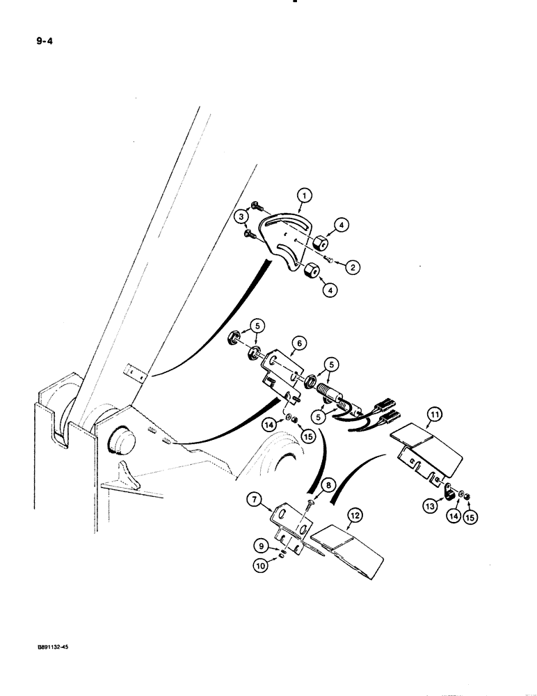 Схема запчастей Case 621 - (9-004) - LOADER BUCKET HEIGHT CONTROL AND RETURN-TO-TRANSPORT (09) - CHASSIS/ATTACHMENTS