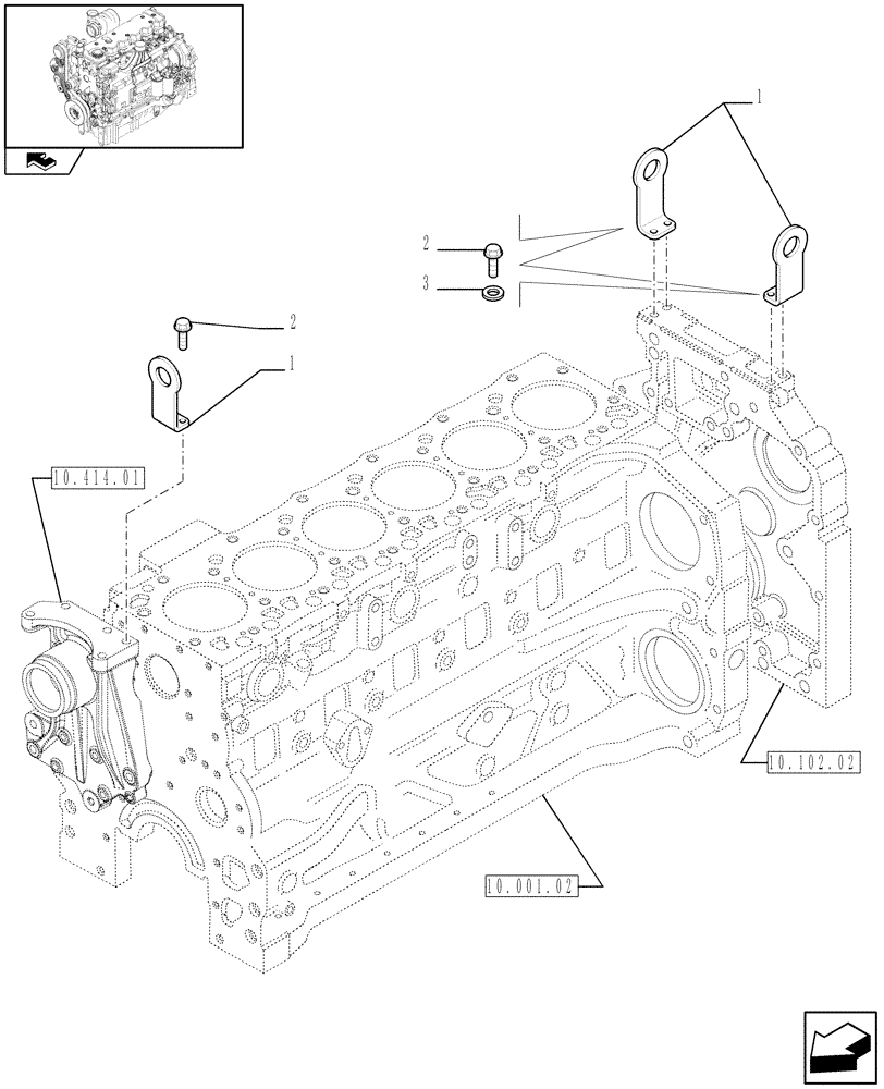 Схема запчастей Case F4DFE613C A005 - (10.012.04) - HOOKS - ENGINE (10) - ENGINE