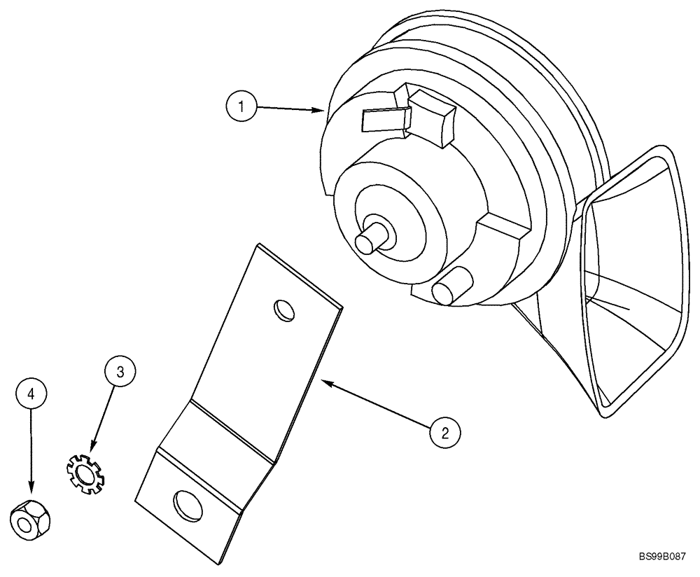 Схема запчастей Case 75XT - (04-20) - HORN - MOUNTING (04) - ELECTRICAL SYSTEMS