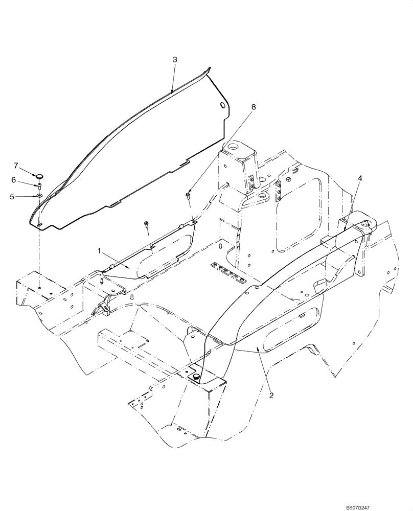 Схема запчастей Case 621E - (09-35) - FENDERS, REAR - GUARD (09) - CHASSIS