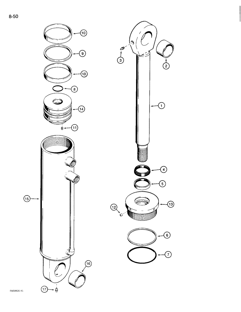 Схема запчастей Case 721 - (8-50) - LOADER AUXILIARY CYLINDER - S301431 (08) - HYDRAULICS