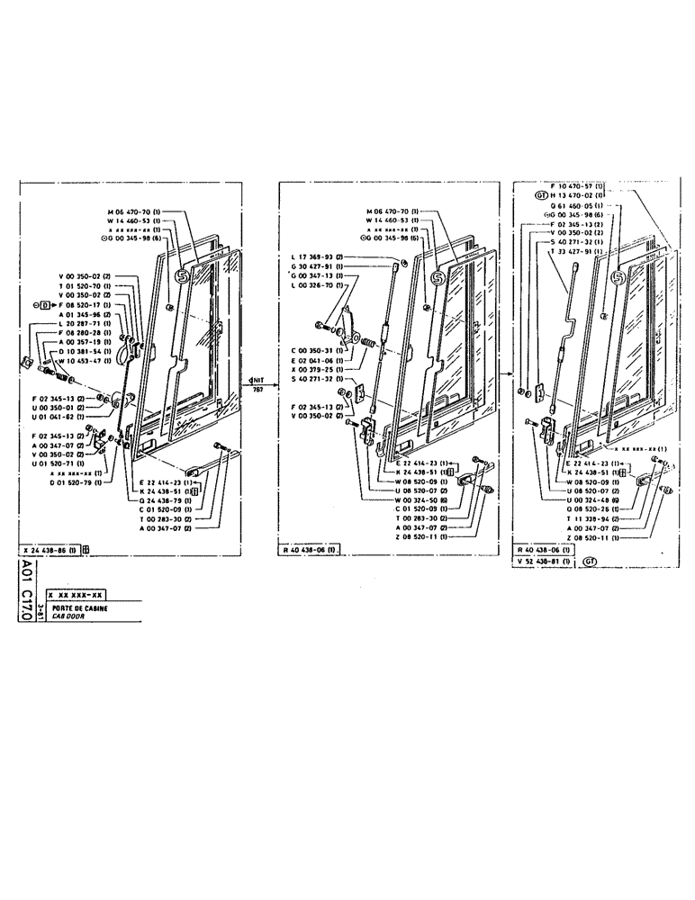 Схема запчастей Case 160CL - (003) - CAB DOOR (05) - UPPERSTRUCTURE CHASSIS