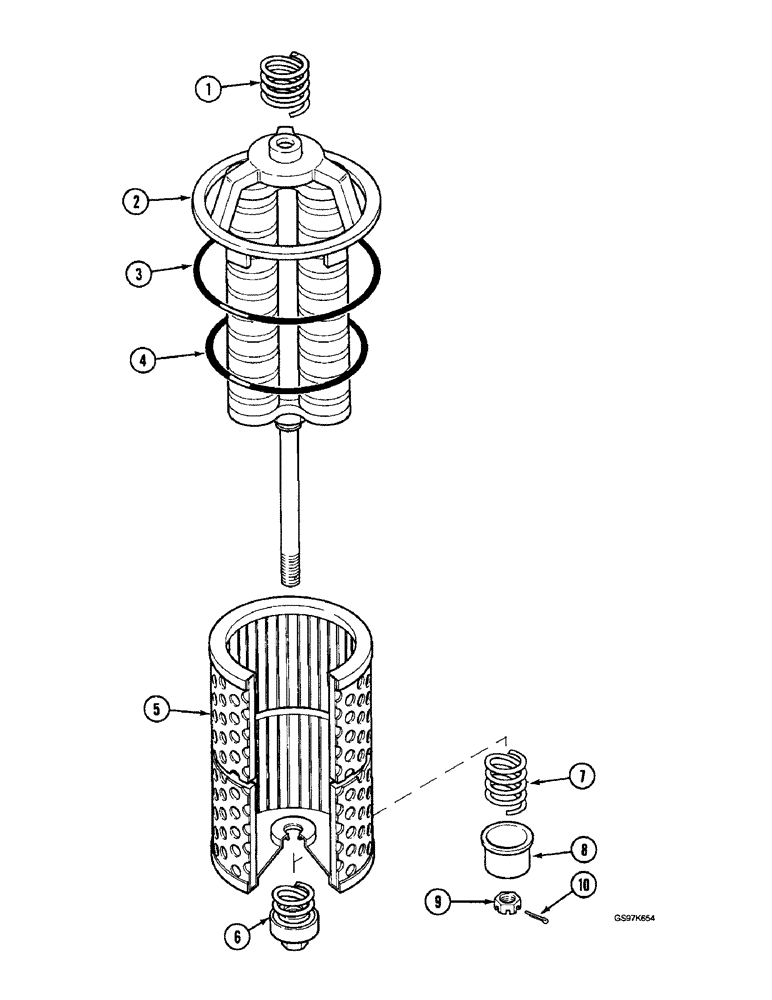 Схема запчастей Case 220B - (8-188) - HYDRAULIC OIL FILTER, MAIN RETURN LINES TO RESERVOIR, P.I.N. 74441 THRU 74597, P.I.N. 03201 & AFTER (08) - HYDRAULICS