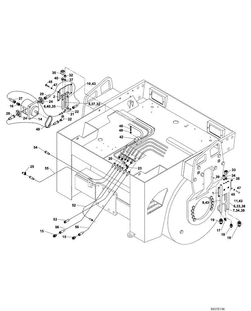 Схема запчастей Case DV201 - (10-310/1[03]) - HYDRAULICS - CHASSIS REAR (GROUP 310/1) (08) - HYDRAULICS