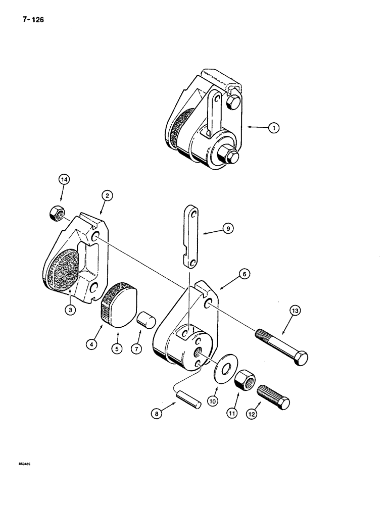 Схема запчастей Case CASE - (7-126) - DISC BRAKE CALIPER (07) - BRAKES