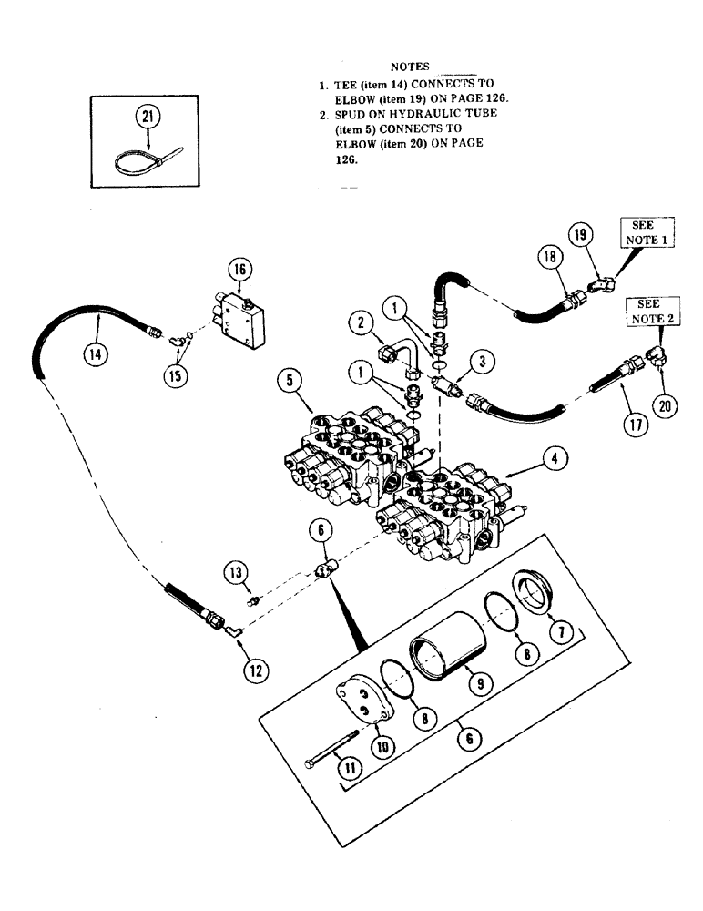 Схема запчастей Case 35 - (126) - FAST HOIST TUBING (35) - HYDRAULIC SYSTEMS