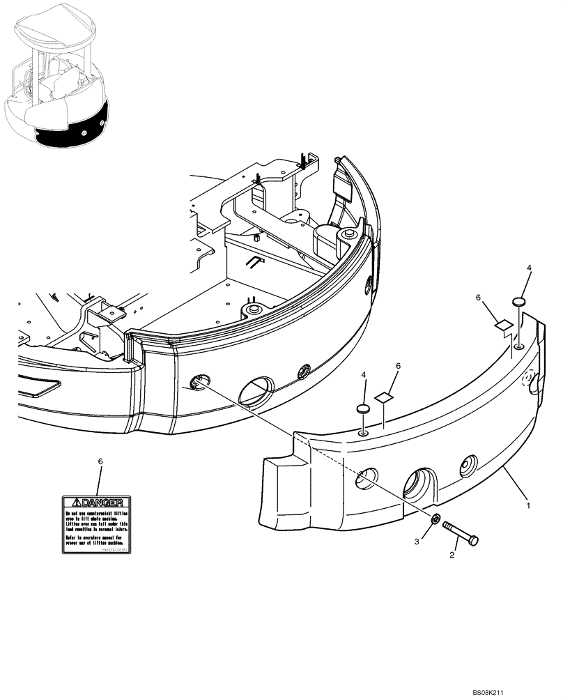 Схема запчастей Case CX50B - (05-001) - COUNTERWEIGHT ASSY (GAIN) (PH60C00013F2) OPTIONAL PARTS