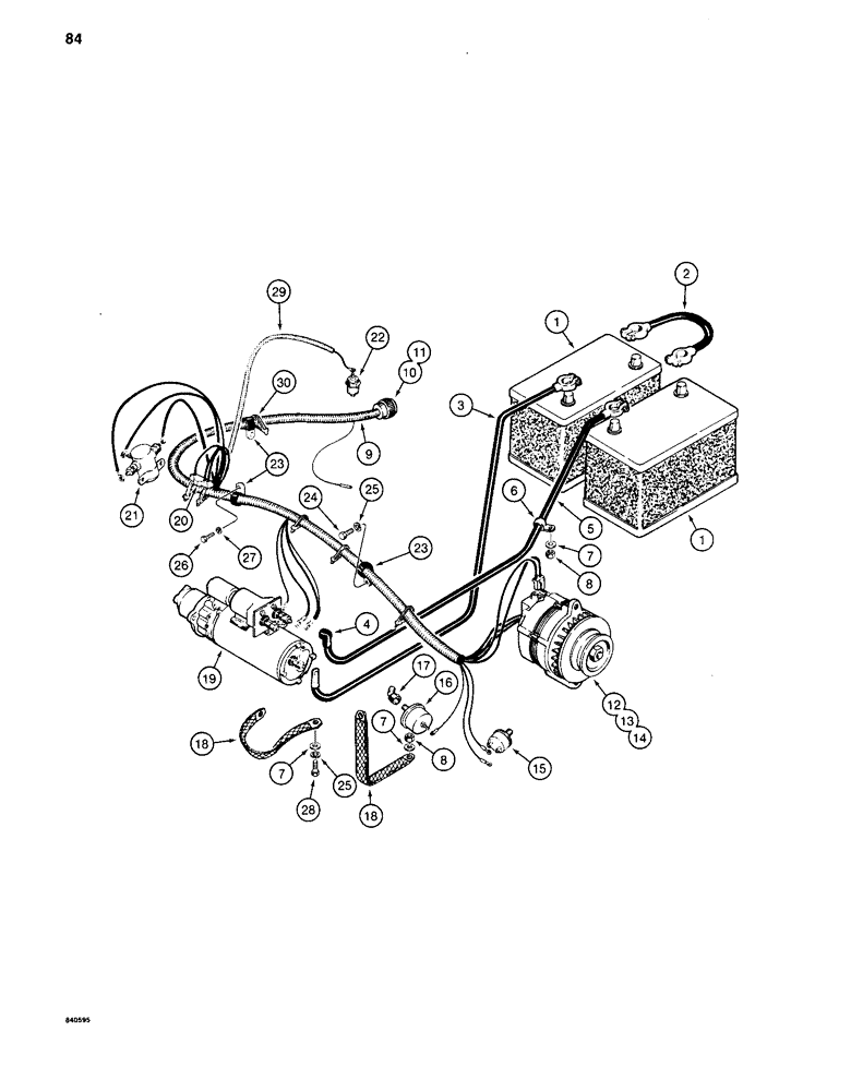 Схема запчастей Case 880C - (084) - ENGINE ELECTRICAL SYSTEM (06) - ELECTRICAL SYSTEMS