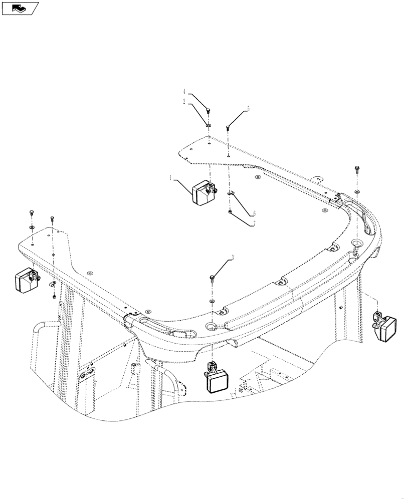 Схема запчастей Case 821F - (55.404.07) - CAB/CANOPY - WORK LIGHTS (55) - ELECTRICAL SYSTEMS