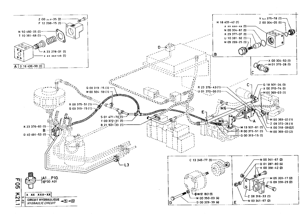 Схема запчастей Case 75C - (F05 K21.1) - HYDRAULIC CIRCUIT (07) - HYDRAULIC SYSTEM